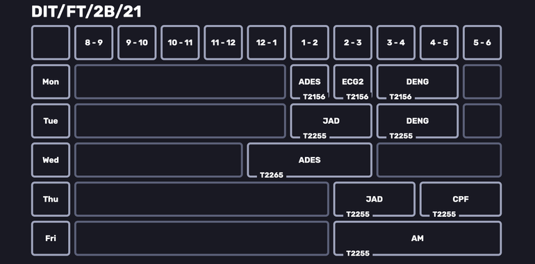 custom timetable