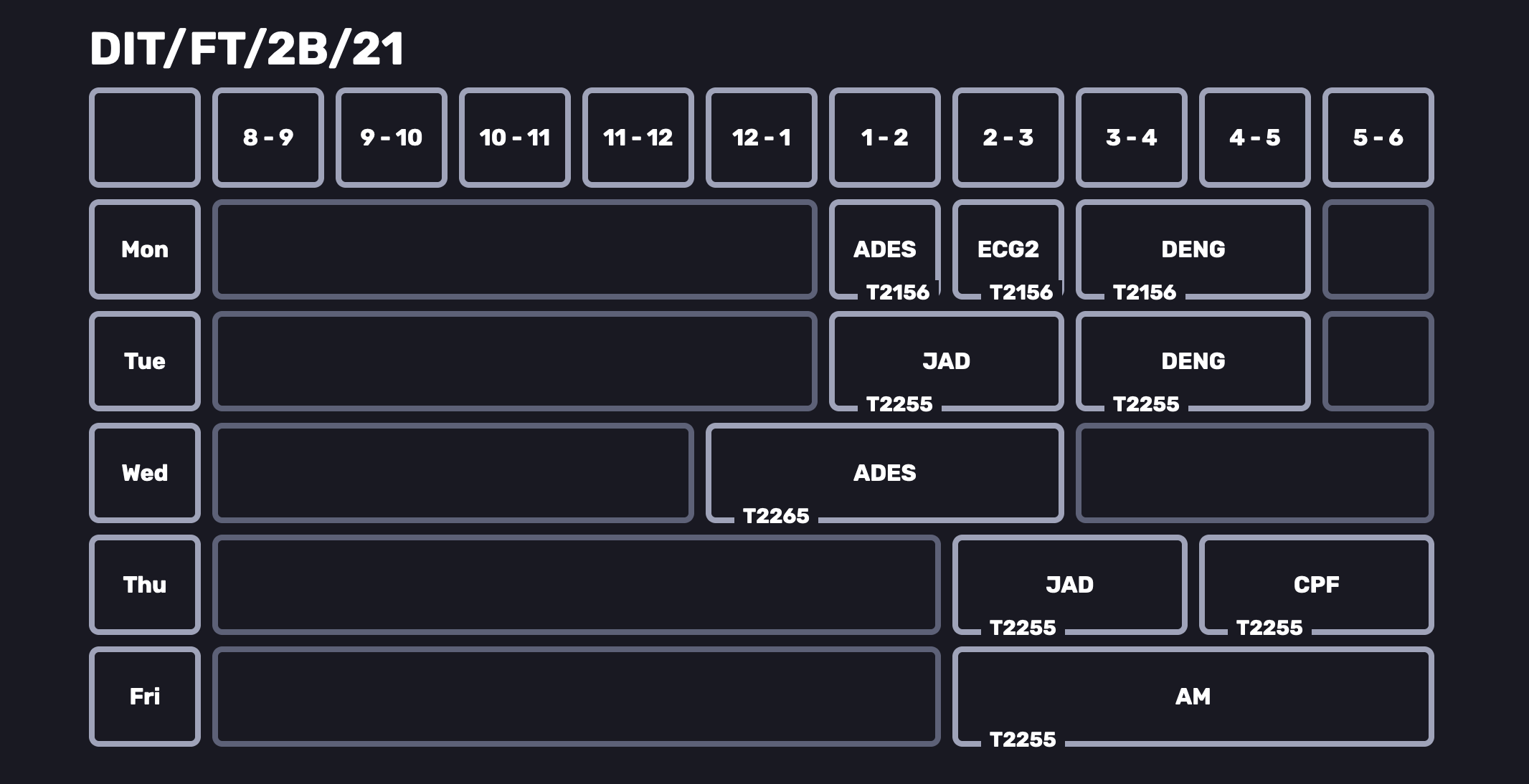 custom timetable